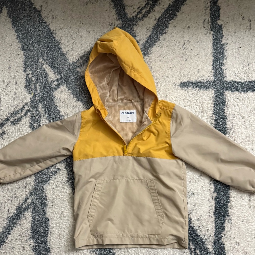 Old Navy Yellow and Tan Hooded Jacket